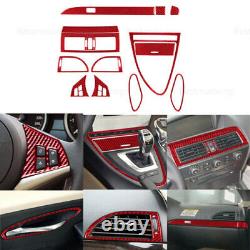 14Pcs For BMW 6 Series E63 E64 2004-10 Red Carbon Fiber Full Interior Cover Trim