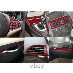 14Pcs For BMW 6 Series E63 E64 2004-10 Red Carbon Fiber Full Interior Cover Trim