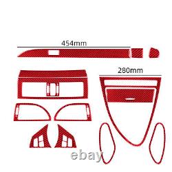 14Pcs For BMW 6 Series E63 E64 2004-10 Red Carbon Fiber Full Interior Cover Trim