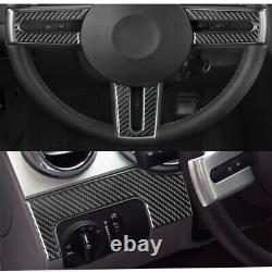 15pcs Carbon Fiber Full Set Interior Decor Trim Cover Fit For Ford Mustang 05-09