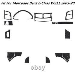 16Pcs Carbon Fiber Interior Full Cover Trim For Mercedes E-Class W211 03-09 RHD