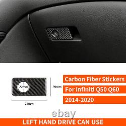 16Pcs For Infiniti Q50 Q60 14-19 Carbon Fiber Full Interior Set Cover Sticker-E