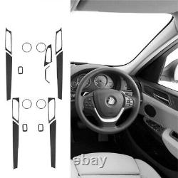 17PCS For BMW X3 F25 X4 F26 Carbon Fiber Full Door Interior Trim