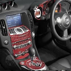 17Pcs Red Carbon Fiber Full interior set Cover Trim For Nissan 370Z 2009-20