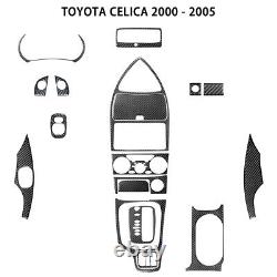 18Pcs Carbon Fiber Full Interior Stickers Cover Trim For Toyota Celica 00-05 RHD
