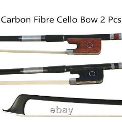 2 PCS  ARCRAW Carbon Fiber Cello Bow 4/4 Full Size