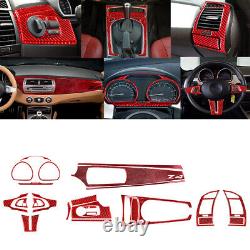 25Pcs Red Soft Carbon Fiber Full Set Interior Dashboard Cover For BMW Z4 2003-08