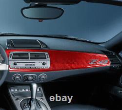 25Pcs Red Soft Carbon Fiber Full Set Interior Dashboard Cover For BMW Z4 2003-08