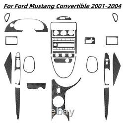 26Pcs RHD Carbon Fiber Full Interior Cover Trim Kit For Ford Mustang 2001-2004