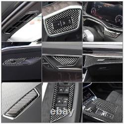 27 Pcs Carbon Fiber Full Set Interior Cover Trim For Audi A6 C8 A7 2019-2022 20