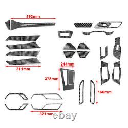 27 Pcs Full Set Interior Cover Trim For Audi A6 C8 A7 2019-2022 Carbon Fiber