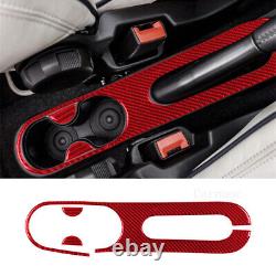 28pcs Red Carbon Fiber Full Kit Interior Trim Set For Fiat 500 2012-2015