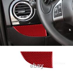 28pcs Red Carbon Fiber Full Kit Interior Trim Set For Fiat 500 2012-2015