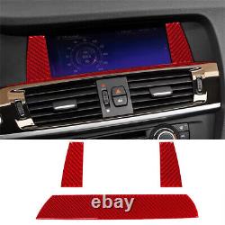 29PCS For BMW X3 F25 X4 F26 Red Carbon Fiber Full Dash Interior Trim