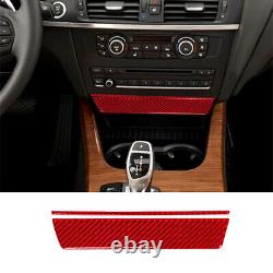 30PCS For BMW X3 F25 X4 F26 Red Carbon Fiber Full Center Console Interior Trim