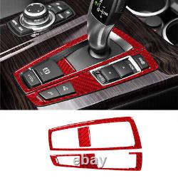 30PCS For BMW X3 F25 X4 F26 Red Carbon Fiber Full Center Console Interior Trim
