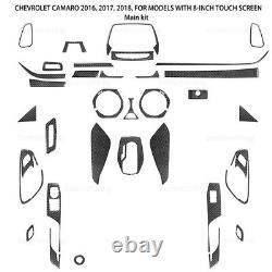 34Pcs Carbon Fiber Full Interior Kit Cover Trim For Chevrolet Camaro 2016-2022