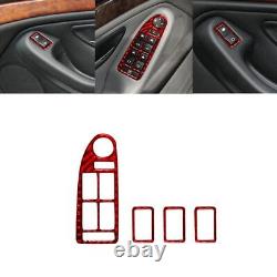 35Pcs Carbon Fiber Interior Full Kit Cover Trim For BMW 5 Series E39 Red 1998-03