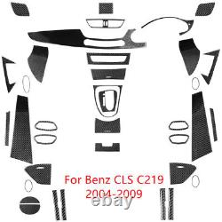 35Pcs Real Carbon Fiber Interior Full Set Cover Trim For Benz CLS C219 2004-2009