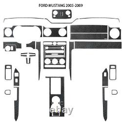 36Pcs Carbon Fiber Full Interior Kit Cover Trim For Ford Mustang 2005-2009