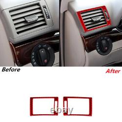 36Pcs Red Carbon Fiber Interior Full Kit Trim Sticker For Audi A4 S4 2005-2008