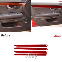 36Pcs Red Carbon Fiber Interior Full Kit Trim Sticker For Audi A4 S4 2005-2008