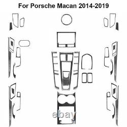 39Pcs For Porsche Macan 2014-2019 Carbon Fiber Full Interior Kit Set Cover Trim