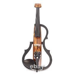 4/4 Electric Violin Dark Colored Wood Grain Carbon Fiber Full Size Silent El EOM