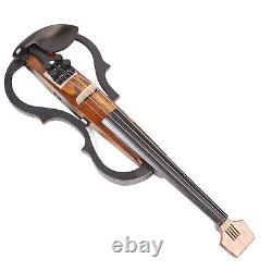 4/4 Electric Violin Dark Colored Wood Grain Carbon Fiber Full Size Silent El EOM