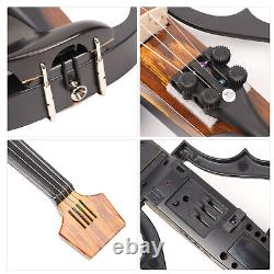 4/4 Electric Violin Dark Colored Wood Grain Carbon Fiber Full Size Silent El GFL