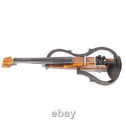 4/4 Electric Violin Dark Colored Wood Grain Carbon Fiber Full Size Silent El GFL