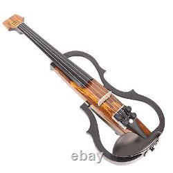 4/4 Electric Violin Dark Colored Wood Grain Carbon Fiber Full Size Silent El GFL