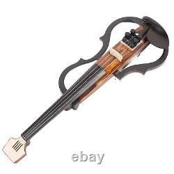 4/4 Electric Violin Dark Colored Wood Grain Carbon Fiber Full Size Silent El GFL