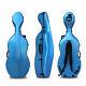 4/4 Full Size Blue Cello Case Carbon Fiber Strong Light Box with Wheels
