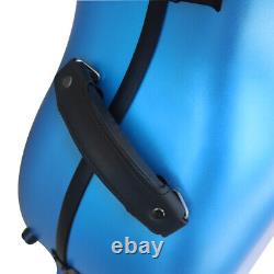 4/4 Full Size Blue Cello Case Carbon Fiber Strong Light Box with Wheels