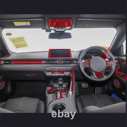 49Pcs Carbon Fiber Interior Full Cover Trim For TOYOTA GR Supra A90 2019-22 Red