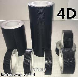 4D Carbon Fiber Black Vinyl Tape, Automotive Grade, Self adhesive Wrap Sticker