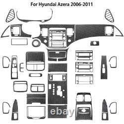 51Pcs RHD Carbon Fiber Full Interior Kit Cover Trim For Hyundai Azera 2006-2011