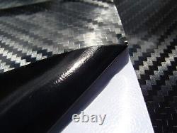 5D Black Gloss Carbon Fibre Vinyl FULL CAR WRAP 1.5 x 10m Roll BUBBLE FREE