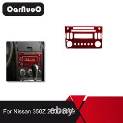 60Pcs With Navi For Nissan 350Z 03-09 Carbon Fiber Dashboard Full Set Decor Cover
