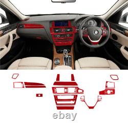 64PCS For BMW X3 F25 X4 F26 Red Carbon Fiber Full Kits Interior Trim