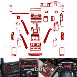 65pcs For Audi Q7 2007-15 Red Carbon Fiber Full Kits Sticker Trim