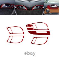 65pcs For Audi Q7 2007-15 Red Carbon Fiber Full Kits Sticker Trim