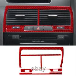 65pcs For Audi Q7 2007-15 Red Carbon Fiber Full Kits Sticker Trim