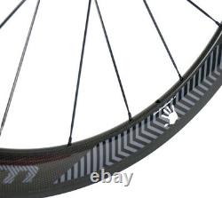 700C Full Carbon Fiber Wheels 60mm 23mm Width Clincher Carbon Wheelset UD Glossy