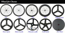 700C Full Carbon Fiber Wheels 60mm 23mm Width Clincher Carbon Wheelset UD Glossy