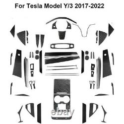 71Pcs Carbon Fiber Interior Full Kit Cover Trim For Tesla Model Y/3 2017-2022