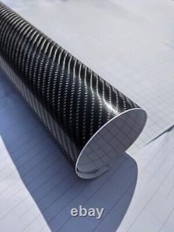 7D Black Carbon Fibre Vinyl FULL CAR WRAP 1.5 x 10m Roll BUBBLE/AIR FREE