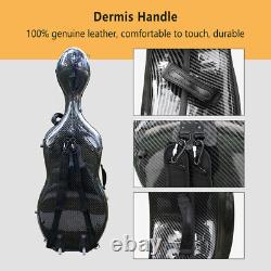 Advanced Black Cello Case 4/4 Full Size Carbon Fiber Strong Light Cello Box New