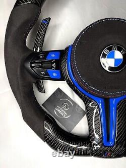 BMW F10/20/30 LED Real Carbon Fiber Alcantara Steering Wheel Full Set Custommade